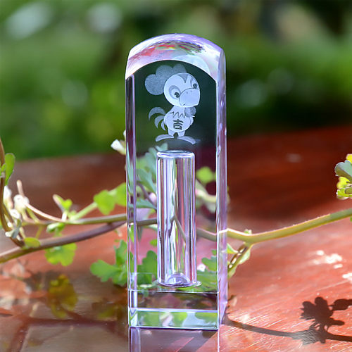 鸡宝宝内雕胎毛印章 婴儿出生礼物胎毛纪念品diy 胎发脐带章制作