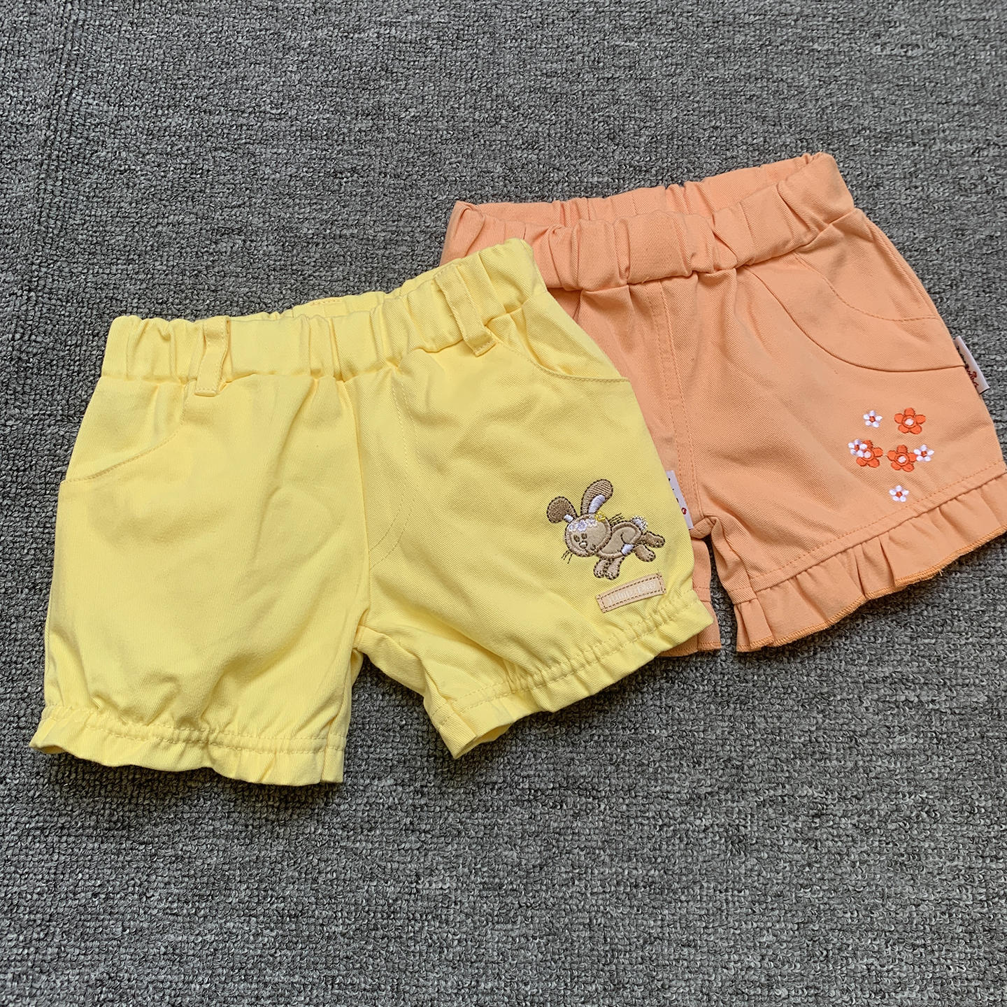 0-3个月 法单新生初生婴儿女宝宝夏季刺绣梭织棉短裤PP裤面包裤