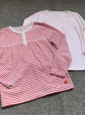 3-8岁 法单纯原秋冬款女童小女孩天鹅绒家居服上衣薄罩衣外套