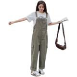 现货咸菜绿背带裤学生工装裤女176-P105K158，女装休闲裤，浙宝251