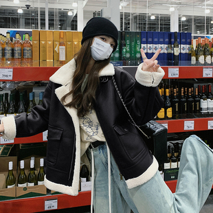 P185 360 K268 黑色羊羔毛pu皮 现货