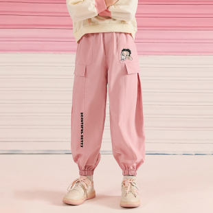 子洋气儿童春秋运动裤 女童裤 时髦中大童百搭休闲长裤 CC家居控