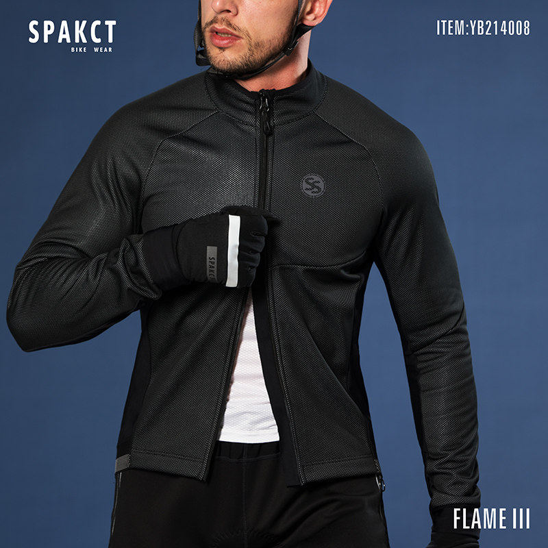 思帕客冬季骑行服火焰男女防风保暖山地自行车长袖秋季公路车