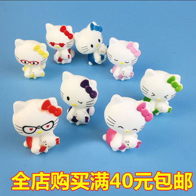 KT猫生日蛋糕装饰网红Hello kitty凯蒂猫公仔甜品台摆件插件插卡