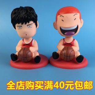 灌篮蛋糕甜品台装饰摇头娃娃樱木花道流川枫篮球公仔烘焙蛋糕摆件