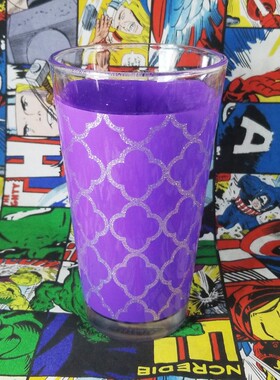可爱卡通苏格兰小方格花贴钻紫色简约个性创意玻璃杯水杯随手杯子