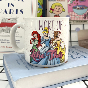 原单爱丽儿美人鱼仙蒂贝儿长发公主陶瓷咖啡杯水杯女孩礼物周边