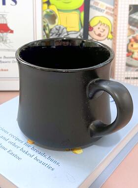 原单高级感小资磨砂黑色哑光咖啡杯陶瓷水杯子水杯办公室家居复古