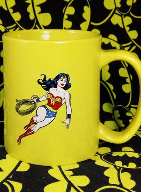 DC漫画正义联盟神奇女侠wonder women女超人黄色咖啡杯卡通水杯子