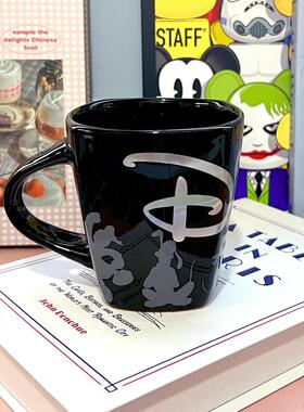 可爱卡通米奇和朋友们黑色实用陶瓷杯咖啡杯水杯马克杯礼物周边