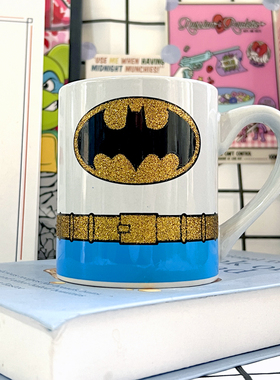 美国DC蝙蝠侠BATMAN标志腰带灰色纪念款马克杯水杯咖啡杯礼物