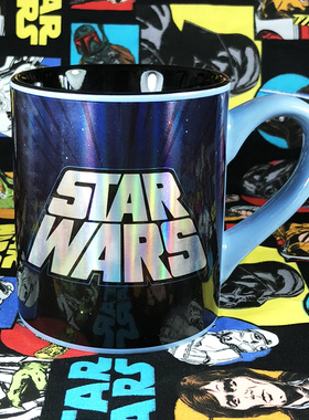 外贸原单星球大战starwars蓝色激光炫彩简约陶瓷马克茶水杯咖啡杯