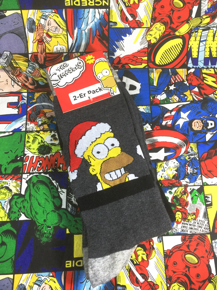 外贸原单辛普森一家TheSimpsons圣诞老人加厚长筒袜子潮品礼物