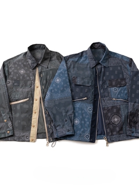 【官网折扣】KAPITAL JAPA平田外套春秋男女夹克冲锋衣防风水印花