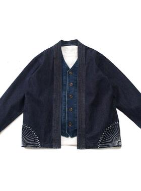 【品牌5折】KAPITAL JAPA平田牛仔开衫外套夹克道袍春秋男女刺绣