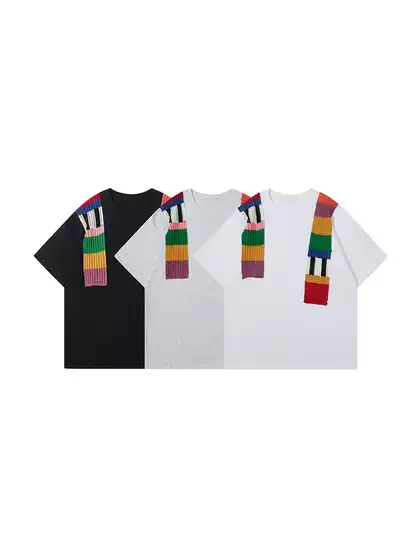 Official Website Discount Kapital Japa Hirata Summer Rainbow Patchwork Loose Casual Cotton Short-Sleeve T-Shirt for Men and Women