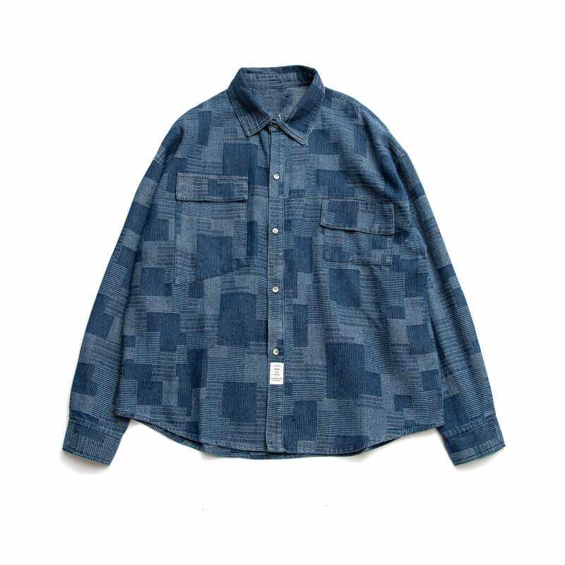 现货5折 KAPITAL JAPA平田衬衫衬衣春秋季男宽松格子长袖外套潮日 - 封面