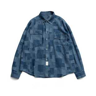 现货5折 KAPITAL JAPA平田衬衫衬衣春秋季男宽松格子长袖外套潮日