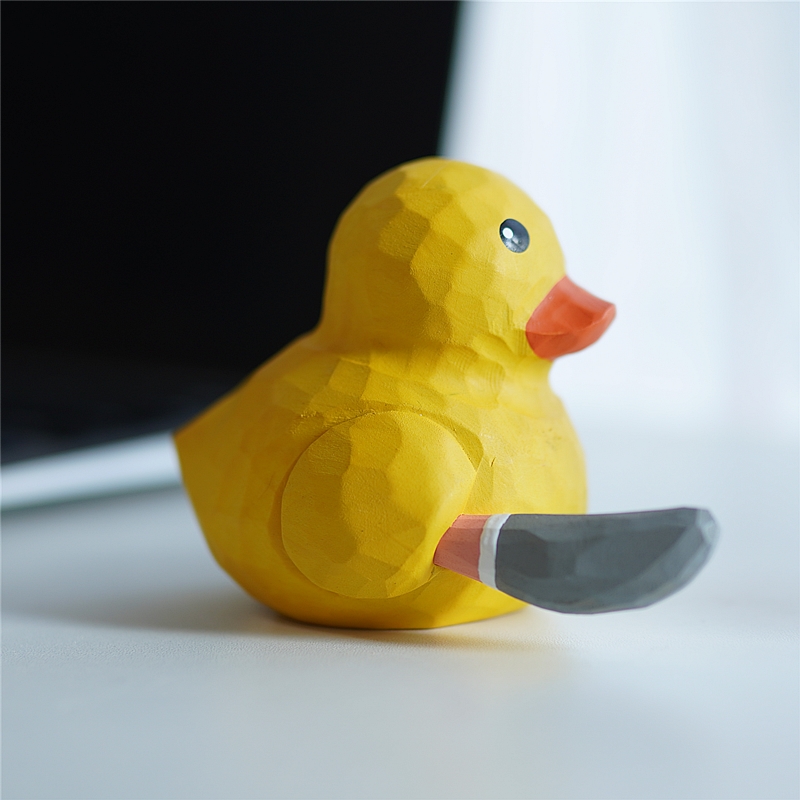 Joe的小作坊/杀掉你鸭！小木雕桌面摆件创意搞怪可爱车载生日礼物,家居饰品,装饰摆件,淘宝优惠券,粉丝福利购,淘宝优惠卷