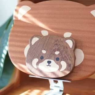 Joe 原创小熊猫锅垫纯实木可爱厨房隔热垫创意日用摆件 小作坊