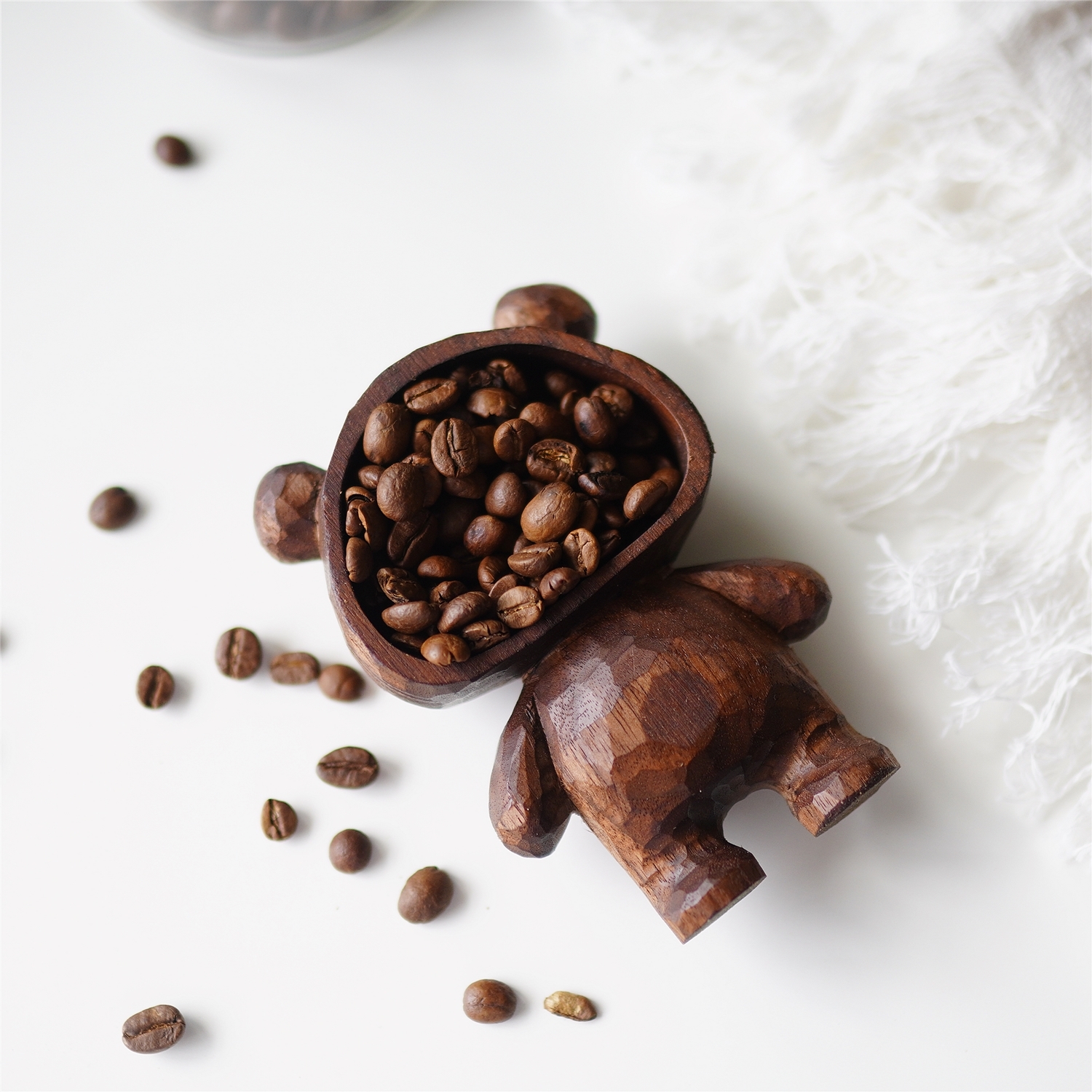 JOE原木风可爱小熊咖啡豆勺