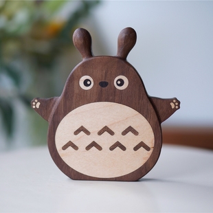 Joe 小猫猫木质杯垫原木治愈系实木镶嵌不上色原创抱抱你 小作坊