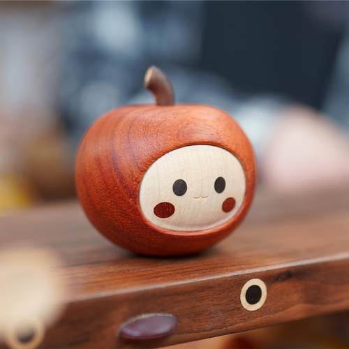 圣诞平安原木小苹果桌面摆件