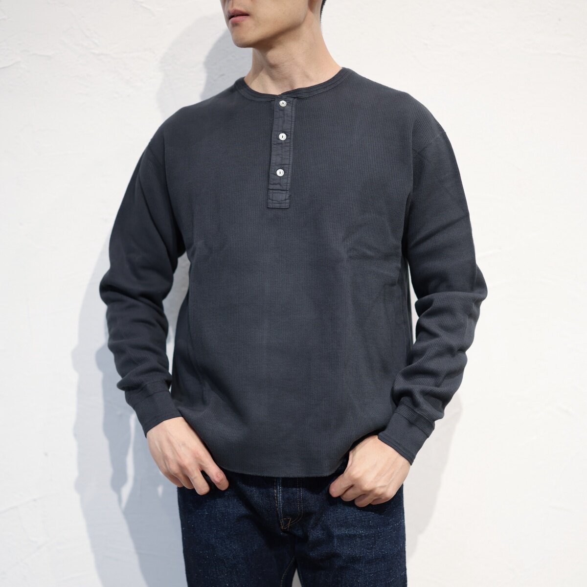 畦编长袖打底衫loopweft复古