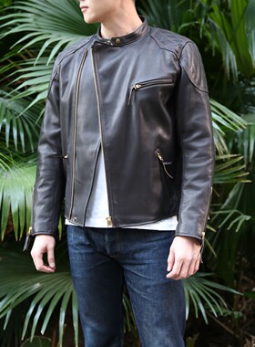 日本制造 Y2 leather 马皮 茶芯 修身 皮衣 夹克 Y2-01 国内现货