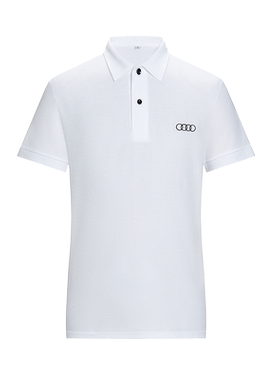 新款奥迪白色t恤男款工作服CBD展厅服务工装夏装上衣女polo衫短袖