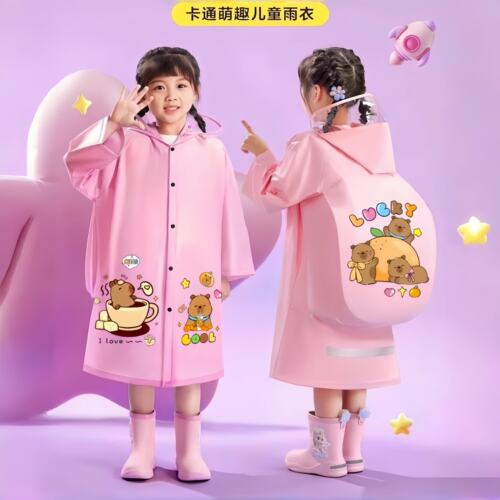 卡通萌趣儿童雨衣TPV材质女童