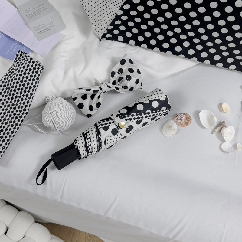 格子黑白折叠遮阳全自动晴雨两用雨伞黑胶防晒太阳伞紫外线ins,居家日用,防雨布,淘宝优惠券,粉丝福利购,淘宝优惠卷