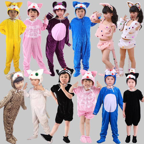 儿童小花猫动物舞蹈演出服