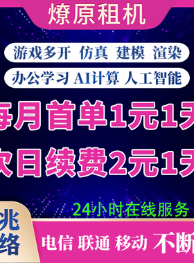 E5远程电脑出租云电脑租用物理机单双路工作室游戏多开AI建模渲染