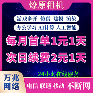 E5远程电脑出租云电脑租用物理机单双路工作室游戏多开AI建模渲染