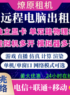 E5远程电脑出租云电脑租用物理机单双路工作室游戏多开AI建模渲染