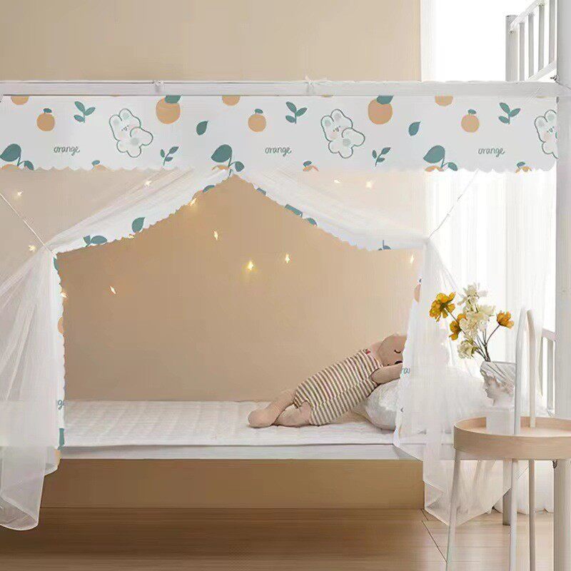 初高中宿舍防尘蚊帐学生寝室0.9m床围帐一米二单人纹账铁架床闻帐