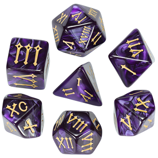 T&G2026款新品上市罗马数字图案骰子7个多面一套金色字体