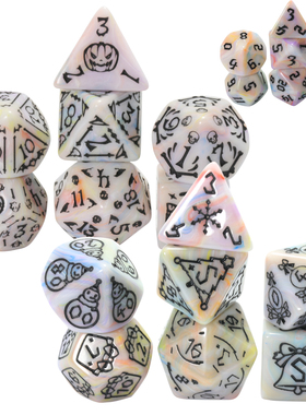 T&G2026新款主题骰子圣诞节万圣节节日色子7个多面一套