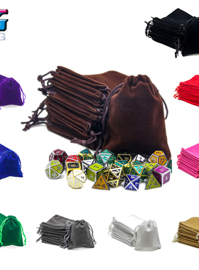 骰子收纳袋 DND COC Dice桌上游戏配件收纳绒布束口袋10个