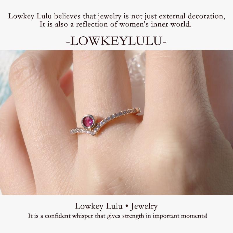 【法国进口】18K包金不褪色轻奢原创设计红色锆石戒指法式优雅