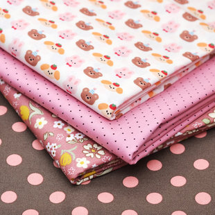 4mm白底波点布组  彩色点点纯棉娃衣布料 全棉手工布艺DIY