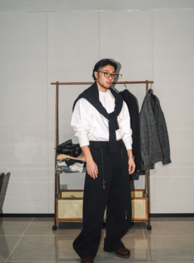 SEVENMF「垂感抽绳」阔腿裤  宽松休闲慵懒风 秋冬百搭拖地直筒裤