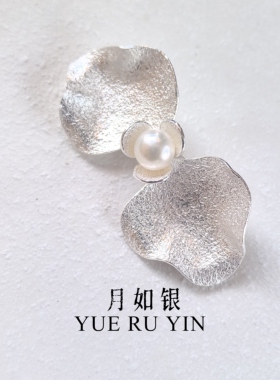 月如银纯手工足银999发夹