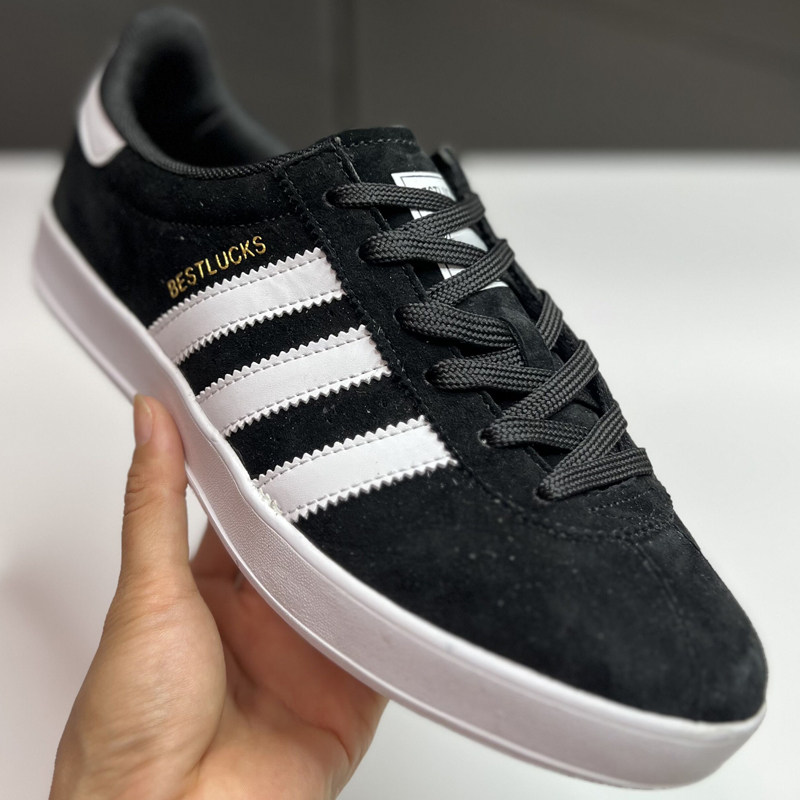 莆田男鞋阿甘黑色新款真皮透气复古德训平底耐磨运动休闲板鞋女潮