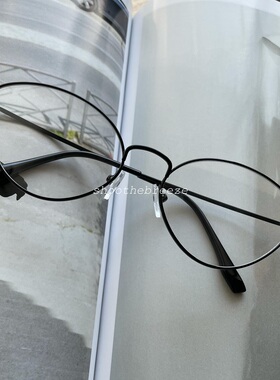 STB 复古vintage猫眼镜框黑色金属框架平光眼镜 男女适用