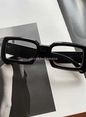 STB 复古时髦黑色粗边长方形镜框防蓝光眼镜近视眼镜架男女适用