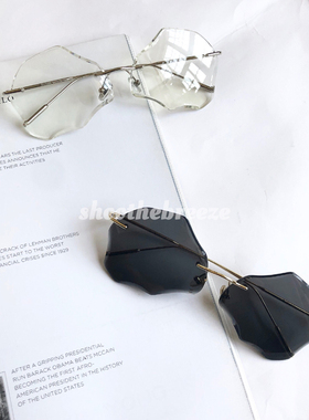 墨镜高级水晶无边框彩色太阳眼镜