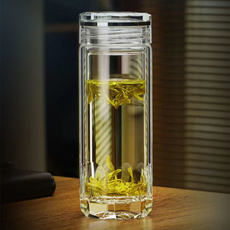 水晶玻璃透明八角钻石底便携轻奢