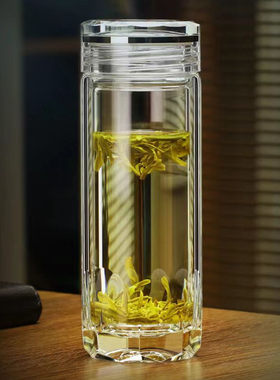 水晶玻璃透明八角钻石底便携轻奢